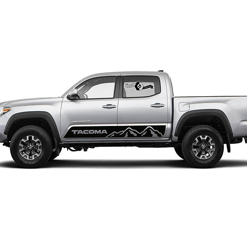 Pair Stripes for Tacoma Side Rocker Mountains TRD or Custom Text Panel Vinyl Stickers Decal fit to Toyota Tacoma 