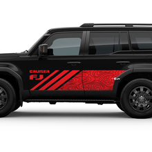 Side Topographic Map FJ Cruiser Doors Stripe Decal Wrap Sticker for Toyota FJ Cruiser 2