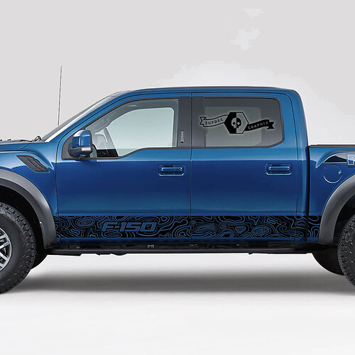 New Ford F-150 Raptor Outline Map Side Rocker Stickers Decals Stripes Graphics