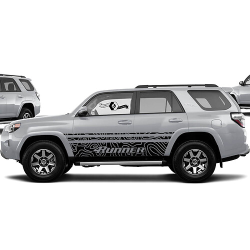 Toyota graphics decal sticker 4Runner Outline Map Side Door Vinyl Decals Stickers for Toyota 4Runner TRD