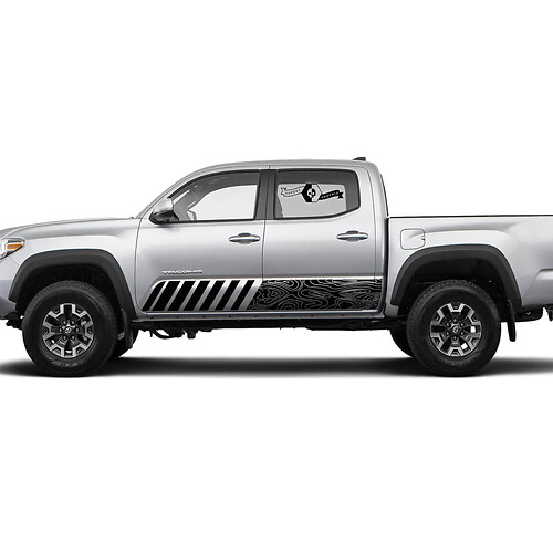 Toyota TACOMA Outline Map lines style graphics side stripe Sticker Decal