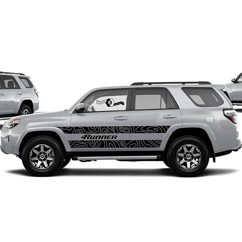 Toyota 4Runner TRD graphics decal sticker 4Runner Outline Map Side Door Vinyl Decals Stickers