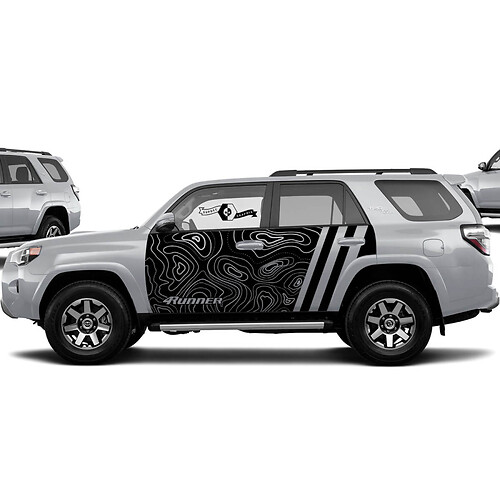 Toyota 4Runner TRD graphics decal sticker 4Runner Outline Map Side Door Vinyl Decals Stickers Wrap Splash
