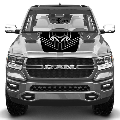 New Hood Dodge Ram Head Rebel Arrow Line Truck Vinyl Sticker Decal Graphic