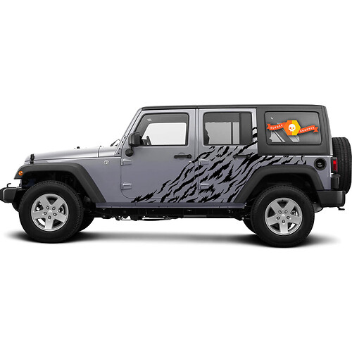 2x Side Door Splash Sticker Decal Vinyl for Jeep Wrangler 2016-2021