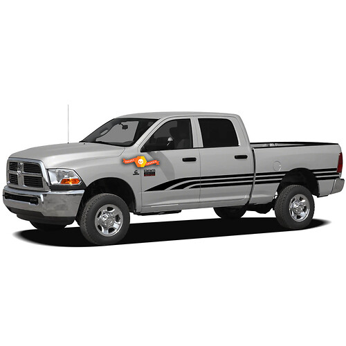 Decal for Dodge Ram Crew Cab 2500 Tribble Stripe Vinyl Graphics Design Sticker