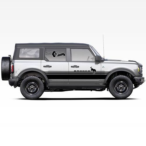 Side Door Decals Stickers for Ford Bronco 2021 - now badland