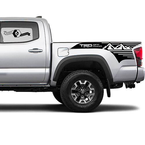 TRD 4x4 Off-Road Mountains BedSide Side Vinyl Stickers Decal fit to Toyota Tacoma Tundra all years #22