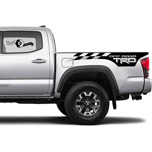 TRD 4x4 Off-Road Checkered Flag BedSide Side Vinyl Stickers Decal fit to Toyota Tacoma Tundra all years #11