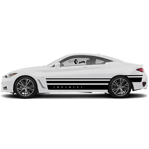 Pair Decal Sticker Side top part large wide door Stripe for INFINITI Q50 Q60