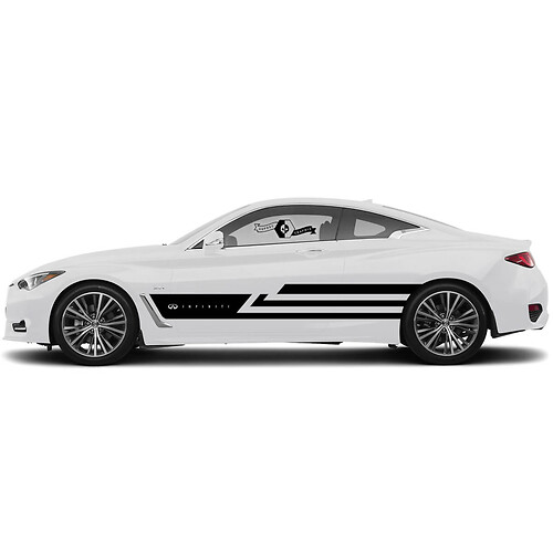 Pair Modern Decal Sticker Side top part large wide door Stripe for INFINITI Q50 Q60