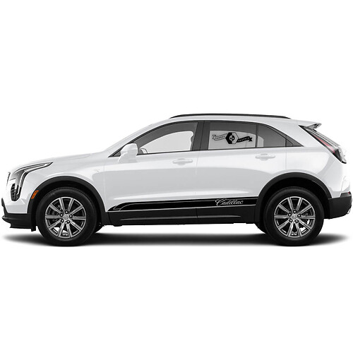 2 New Decal Rocker Panel Sticker Lines Triple Thin Lines Classic Stripe for Cadillac XT4