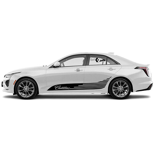 2 New Decal Sticker Stylish Doors Accent Pockmarked Lines Side Wrap vinyl Decal for Cadillac CT4
