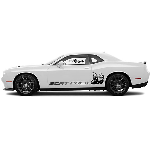 2 Side Dodge Challenger Scat Pack in Line Сlassic Side Vinyl Decals Graphics Sticker