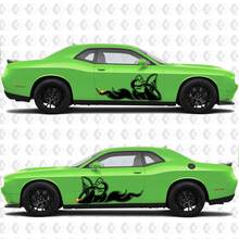 2 Side Dodge Challenger Scat Pack အပေါ်ဒေါင်ယူထားသော Classic Side Vinyl Decals Graphics Sticker
 2