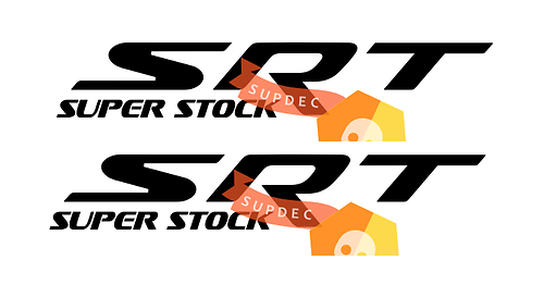 2x SRT SUPER STOCK in Grunge Distressed style Side Splash Vinyl Sticker Decal for Dodge Charger Challenger