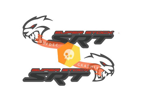 2x SRT SUPER STOCK Color costom style Side Splash Vinyl Sticker Decal for Dodge Charger Challenger