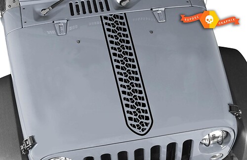 Jeep Wrangler Hood Stripe with Tire Track
