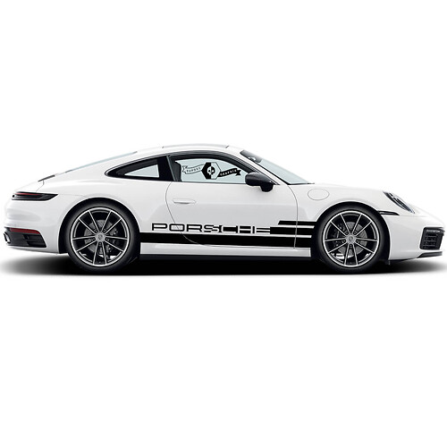 2 Porsche 911 Porsche Carrera Rocker Panel Side Stripes Doors Wrap Trim Kit Decal Sticker
