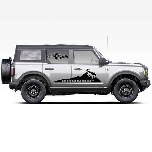 Pair of Bronco horse stallion Mountains Logo Side Doors Decals Stickers for Ford Bronco 2021