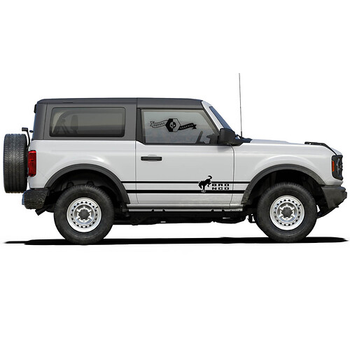 2 Bronco Logo Side Stripe 2 Doors Decals splitted Stickers for Ford Bronco 2021