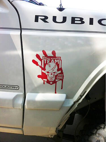2 ZOMBIE Hand OUTBREAK Response Team Vinyl Sticker