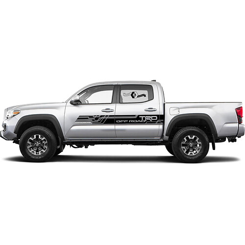 2 សិស្ស Toyota Trd Off Road Slit Lines Tacoma Stripe Doors Decal Sticker Graphic ថ្មី
