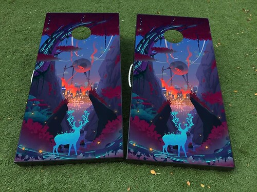 Abstract Cornhole Board Game Sticker Decal VINYL WRAPS with LAMINATED