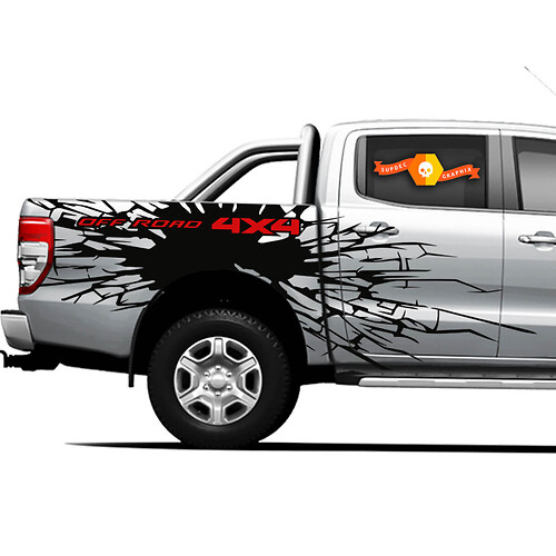 4×4 Off Road Truck Splash Lines side bed Graphics Stickers Decals for Trucks 2