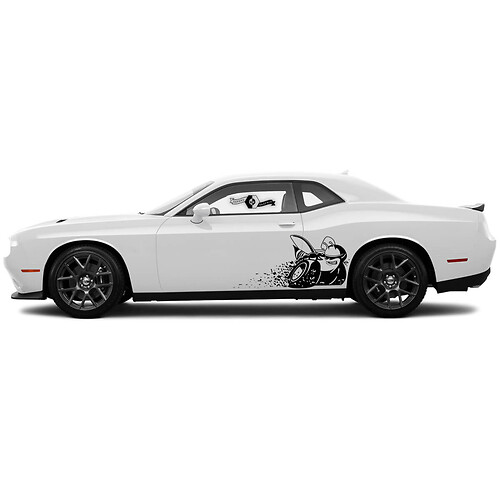 Pair Dodge Challenger SRT Scat Pack Side Stickers Decals Vinyl Graphics On the Sand