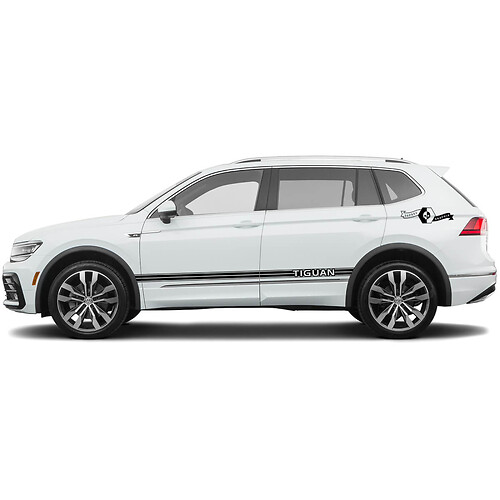 Volkswagen TIGUAN 2x kudeta sisi tipis badan decal grafis stiker vinyl
