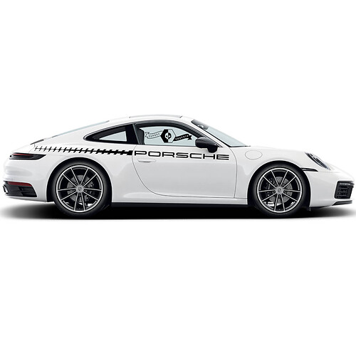 2 Porsche 911 Porsche Carrera Door Side Stickers Decals Outline Side Stripes 