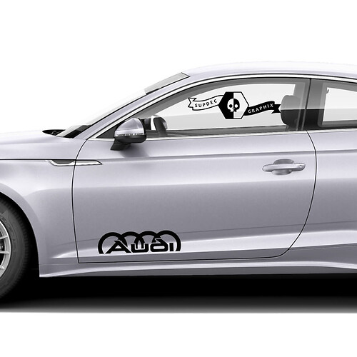 Pair Audi A5 Car Styling Vinyl Auto Car Sticker for Audi Door Side Uniform Style