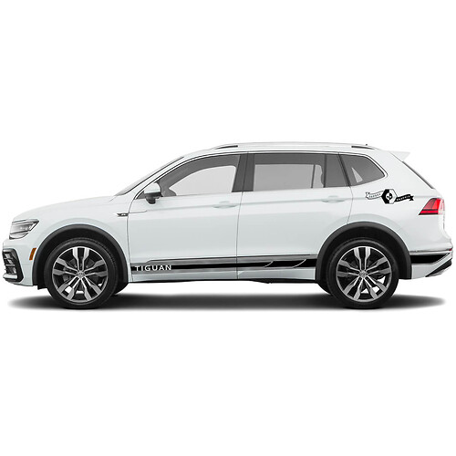 Volkswagen TIGUAN 2x ບັນຊີລາຍການປະສົມສັບຂອງບາດວົງ Stickers ສະດວກ Punk New
