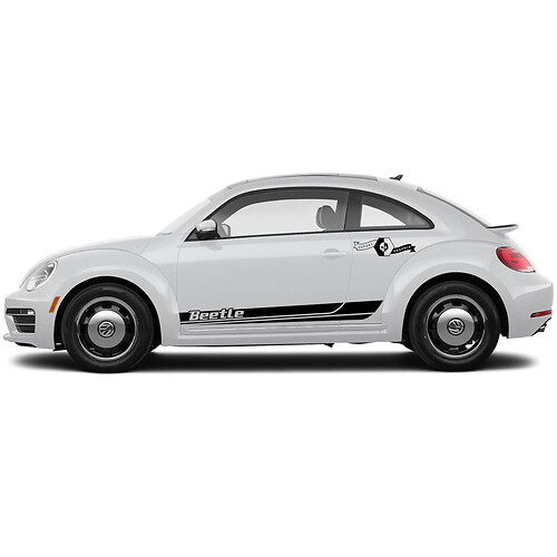 Pair Volkswagen Beetle Rocker Stripe Graphics Stickers Decals Cabrio Style fit any year Robo Line
