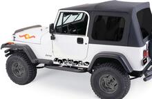 2 Skull skulls rocker  Jeep Wrangler CJ XJ YJ TJ Hood Sticker Decal 2