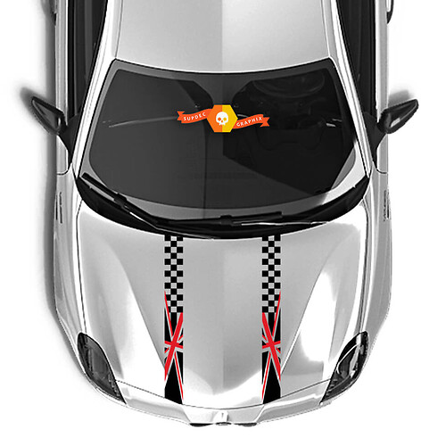 Alfa Romeo Hood Decal Double British flag 2021 Vinyl Decal Sticker