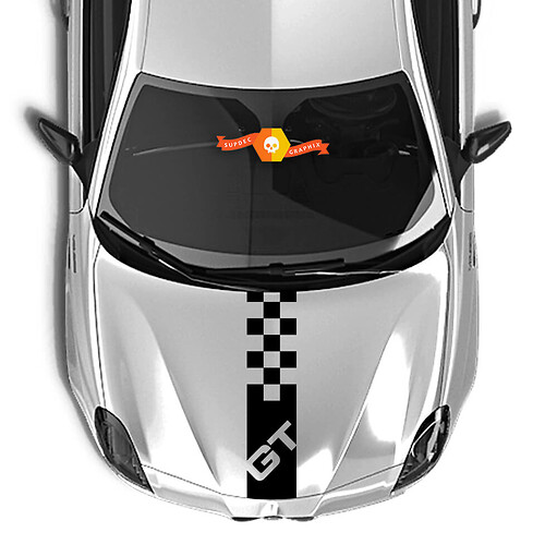 Alfa Romeo Hood Sticker Decal British flag  Checkered flag 2021