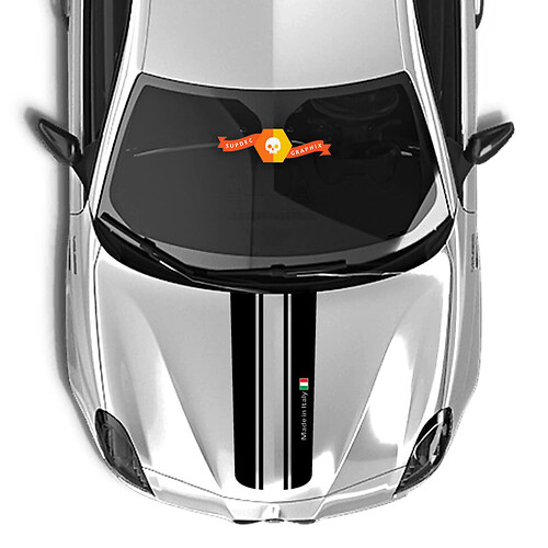 Alfa Romeo ಹುಡ್ ಸ್ಟಿಕರ್ ಇಟಲಿ ಧ್ವಜ ಎರಡು ಪ್ರಾಂತೀಯ ರೇಖೆಗಳು 2021
