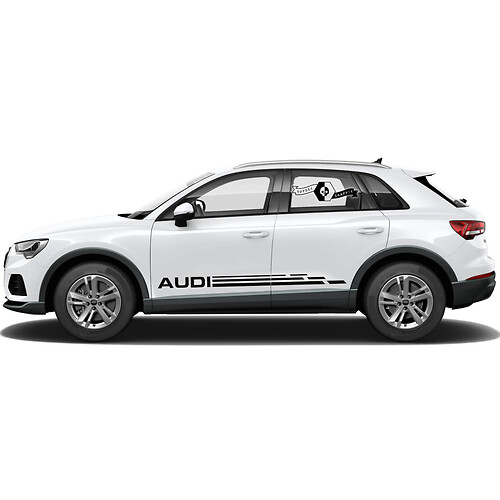 Audi Q3 Stickers Door Side Decal Rocker Panel Modern For 2021 Audi Q3  Side Stripes Doors Kit Decal Sticker
