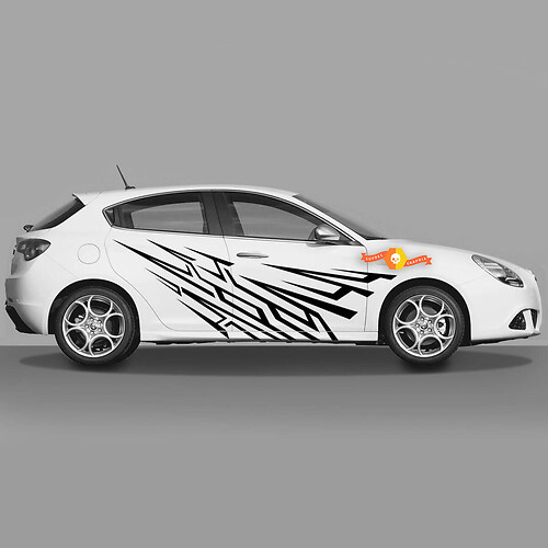 Pair Vinyl Decals Stickers Alfa Romeo Giulietta Graphics Sharp Shards on Doors 2021