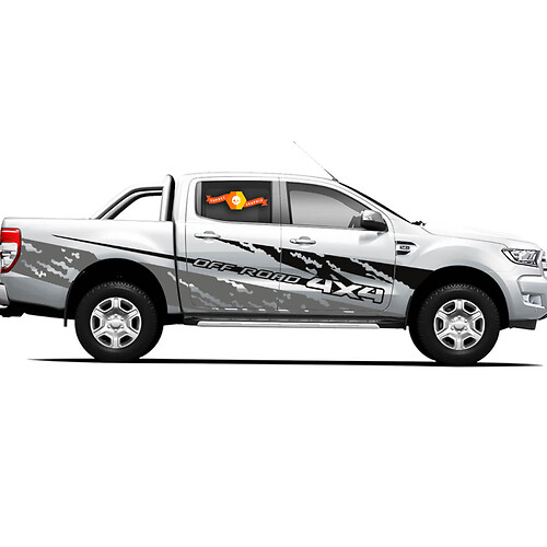 Pair Vinyl Decals Stickers 4X4 Tacoma Toyota TRD Off Road Truck side Doors Ash Style 2021