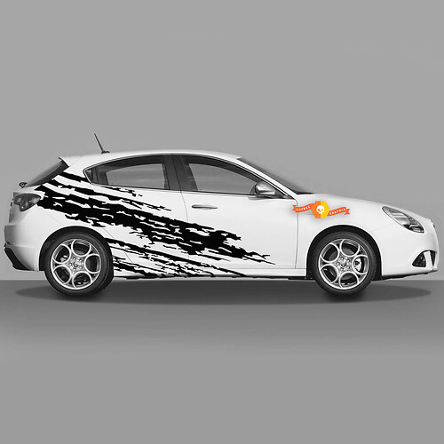 2x Doors Body Decal fits Alfa Romeo Giulietta Stickers Decals Vinyl Graphics Black Cracks 2021