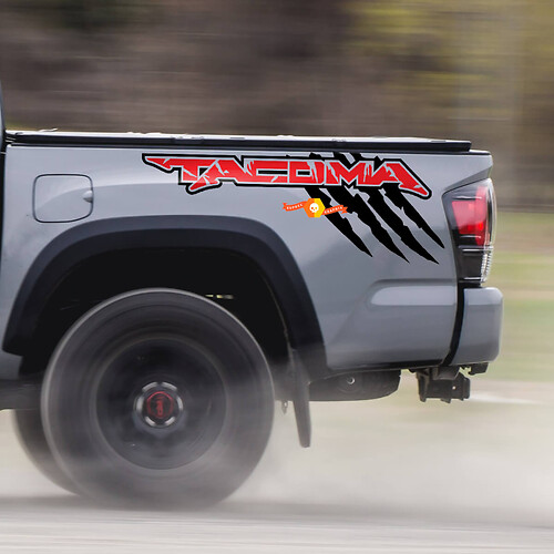2 colors Side Bed Vinyl Decal Stickers Kit for Toyota Tacoma TRD off road Raptor Style