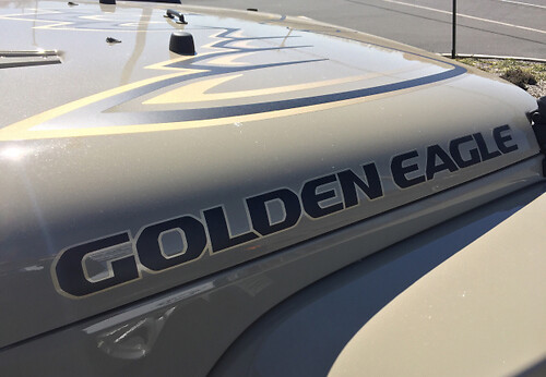 Jeep Wrangler Hood ONLY lettering Golden Eagle Sticker Decal 