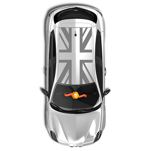 Vinyl Decals side Stickers Alfa Romeo british rooftop flag gray new 2022