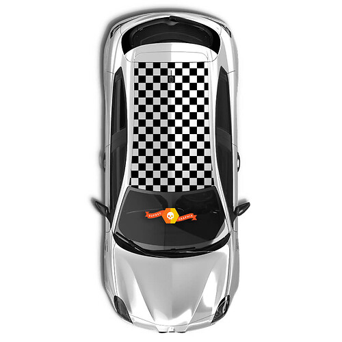 Vinyl Decals side Graphic Stickers Alfa Romeo roof checkered flag Grand Chess Board new 2022