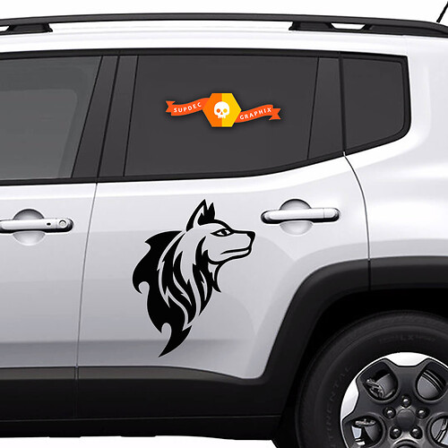 2x Vinyl Decals side Graphic Stickers Jeep Renegade dog silhouette New 2022