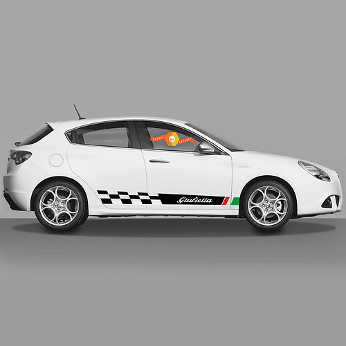2x Alfa Romeo Giulietta Stickers Decals Vinyl Graphics rocker panel Italy flag Start 2022 