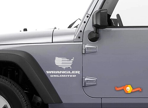 2 Jeep USA Flag Maps jk Wrangler Stickers Decals